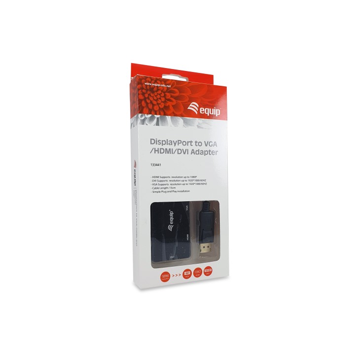 Cable EQUIP DP/M a VGA/HDMI/DVI/H 24cm Negro (EQ133441)