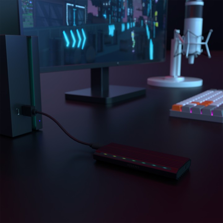 Caja AISENS SDD M.2/SATA USB-C 3.1 Negro (ASM2-RGB012B)