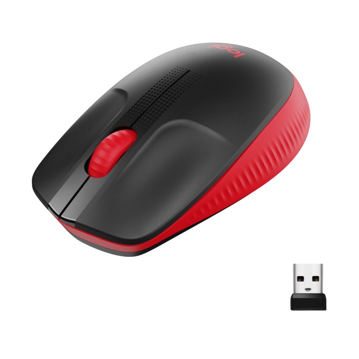 Ratón LOGITECH M190 Óptico RF Negro/Rojo (910-005908)