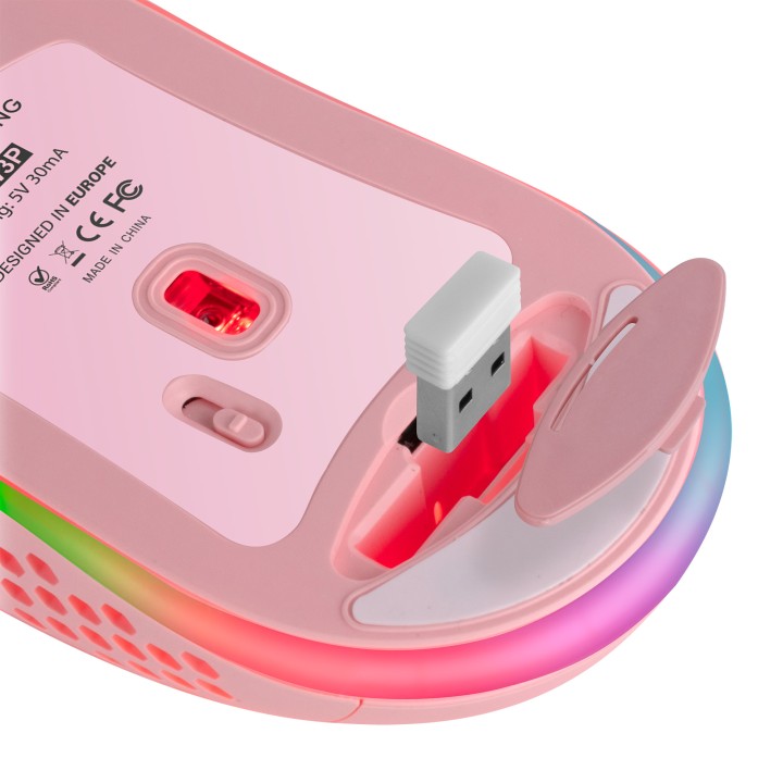 Ratón Mars Gaming RGB RF 3200dpi Rosa (MMW3P)
