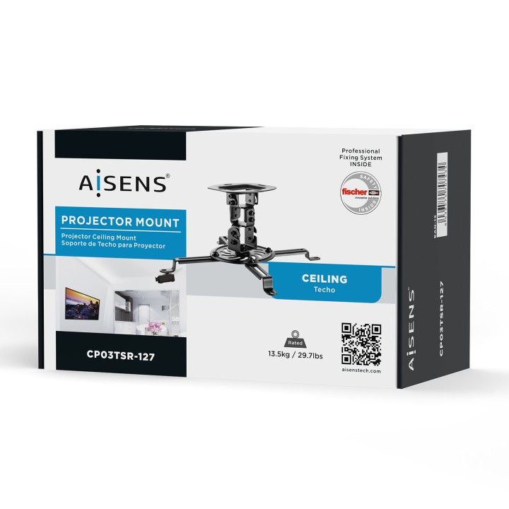 Soporte AISENS Techo Proyector Negro (CP03TSR-127)