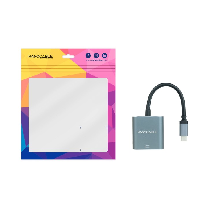 Adaptador Nanocable USB-C a VGA Gris (10.16.4101-G)