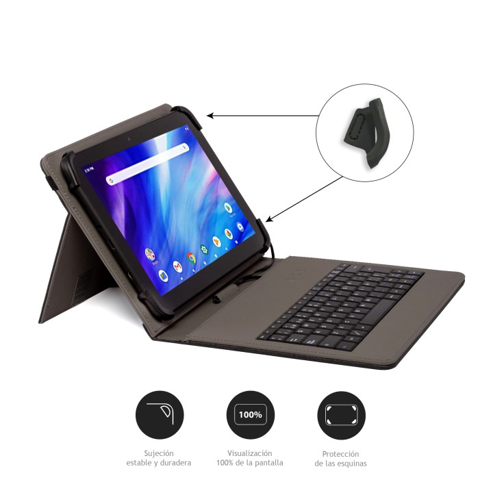Funda+Teclado NILOX Universal 9.7-10.5" Negra (NXFU001)
