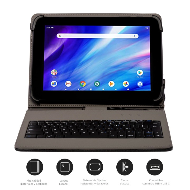 Funda+Teclado NILOX Universal 9.7-10.5" Negra (NXFU001)