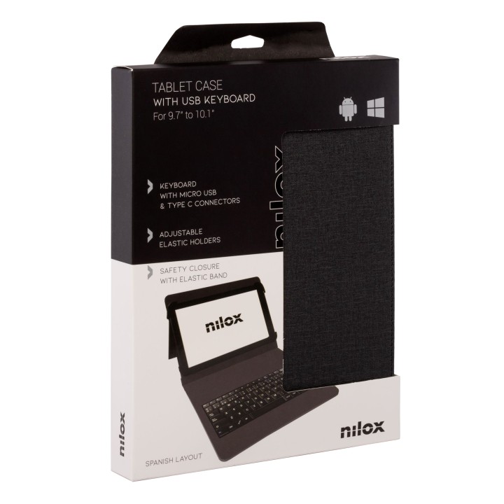 Funda+Teclado NILOX Universal 9.7-10.5" Negra (NXFU001)