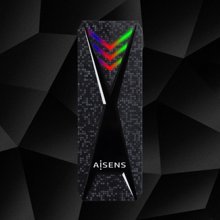 Caja AISENS SSD M.2 USB-C 3.1 RGB Negra (ASM2-RGB013B)