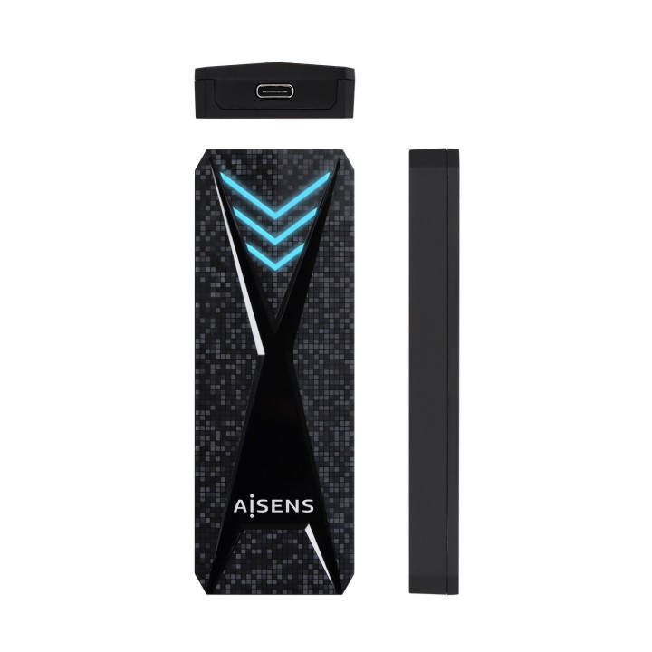 Caja AISENS SSD M.2 USB-C 3.1 RGB Negra (ASM2-RGB013B)