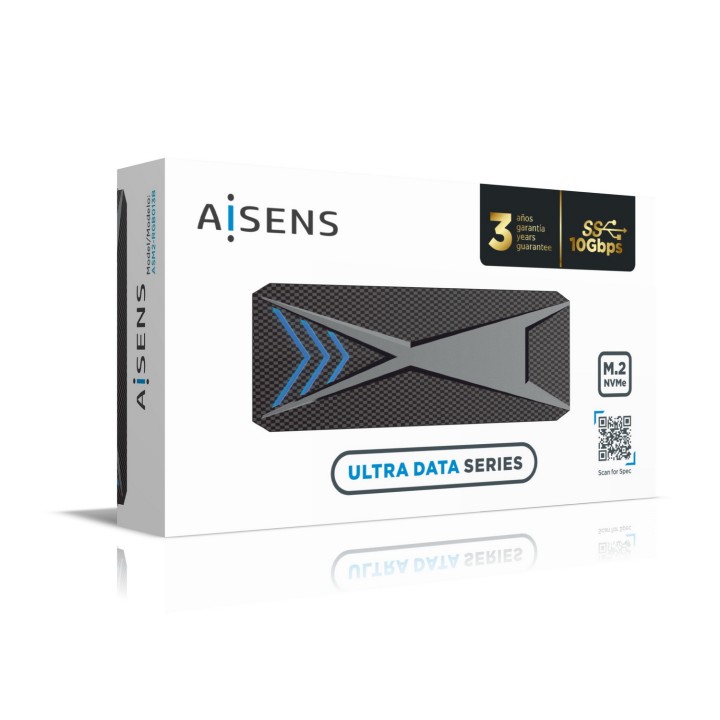 Caja AISENS SSD M.2 USB-C 3.1 RGB Negra (ASM2-RGB013B)
