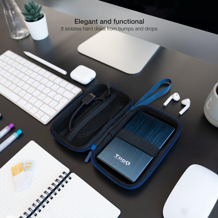 Funda TooQ para Caja Externa 2.5" Azul (TQBC-E2503PB)