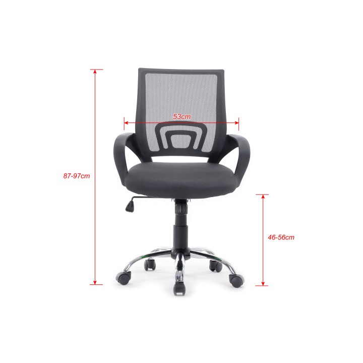 Silla de Oficina EQUIP Malla Gris Oscura (EQ651014)