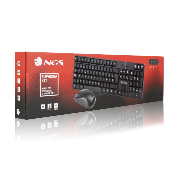 T+Ratón NGS Wireless 1200dpi Negro (EUPHORIAKIT)
