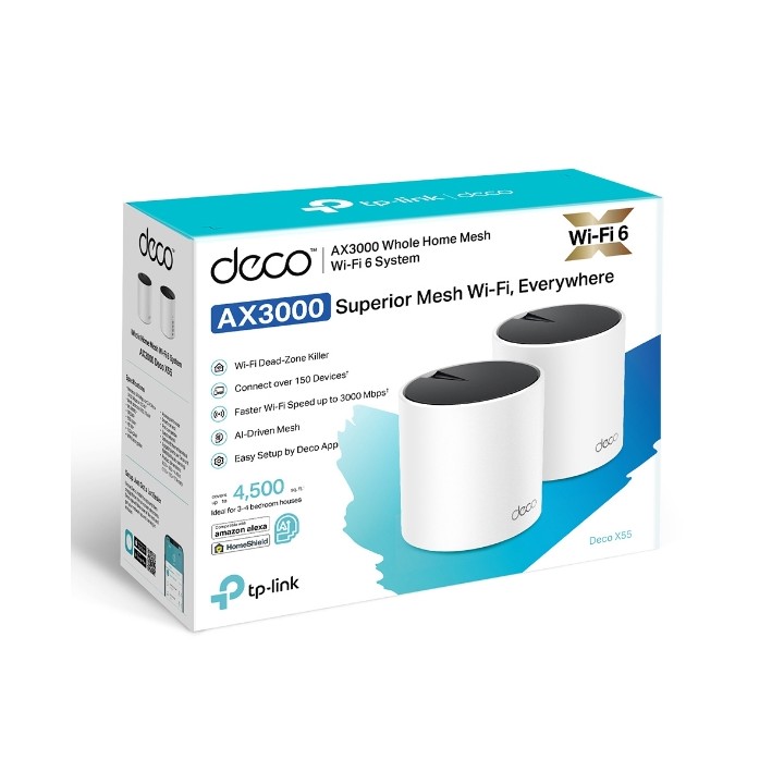 Mesh TP-Link AX3000 WiFi Pack 2 Blanco(Deco X55 2-Pack)