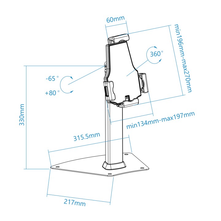 Soporte de Mesa TooQ Tablet Antirrobo Negro (TQTDS0811)