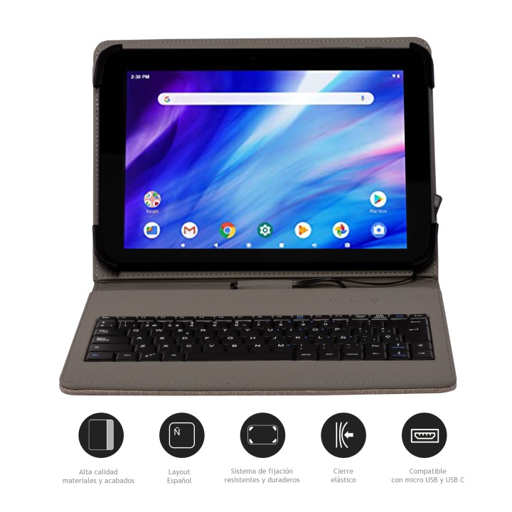 Funda+Teclado NILOX Universal 9.7-10.5" Beige (NXFU004)