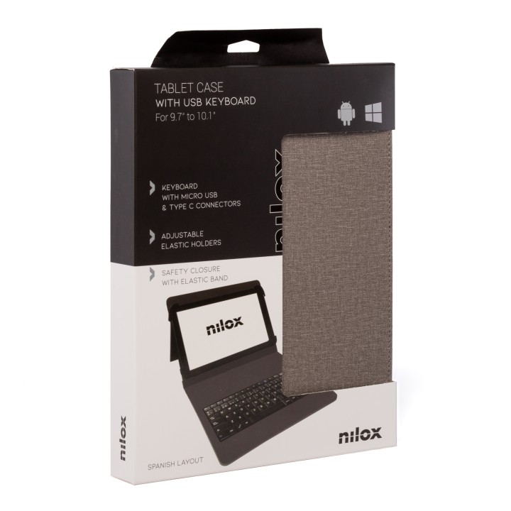 Funda+Teclado NILOX Universal 9.7-10.5" Beige (NXFU004)