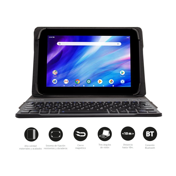 Funda+Teclado NILOX Universal 9.7"-10.5" Negra (NXKB01)