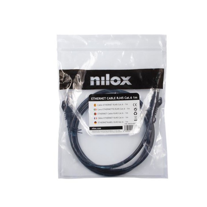 Cable de Red NILOX RJ45 UTP Cat.6 1m Negro (NXCRJ4501)
