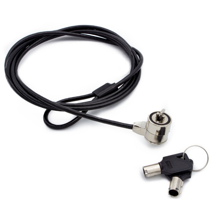 Cable Seguridad NILOX doble llave 1.8m Negro (NXSC001)