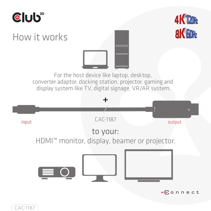 Cable Club 3D Mini DP a HDMI 1.8m M/M Negro CAC-1187