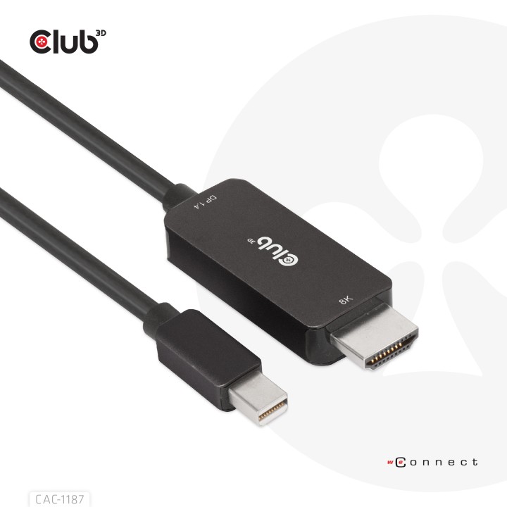 Cable Club 3D Mini DP a HDMI 1.8m M/M Negro CAC-1187