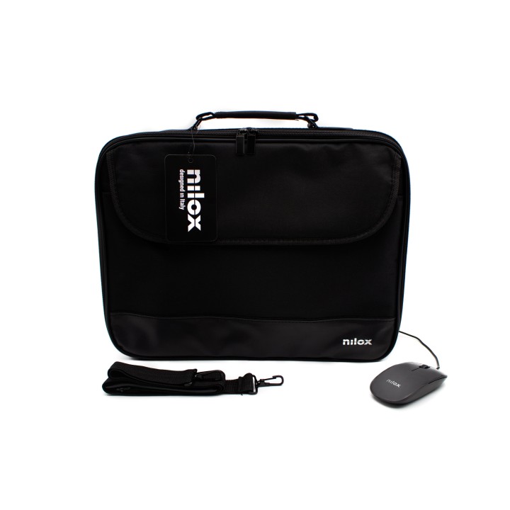Maletin+Raton NILOX 15.4"-16" Negro (NXMOS5156BK)