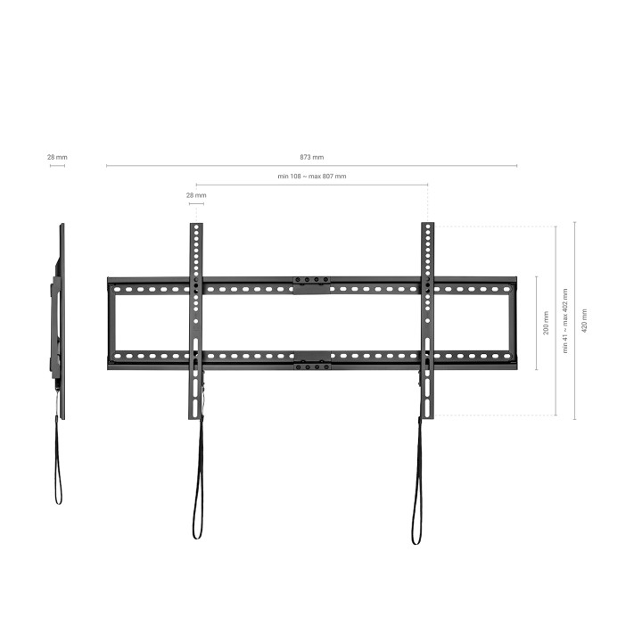 Soporte Pared AISENS Fijo 37"-90" Slim 75Kg (WT90F-119)