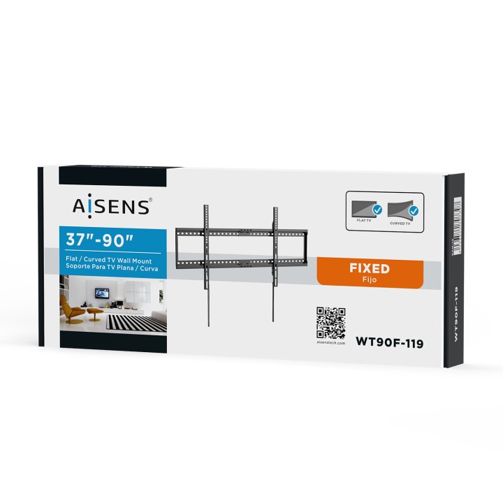 Soporte Pared AISENS Fijo 37"-90" Slim 75Kg (WT90F-119)