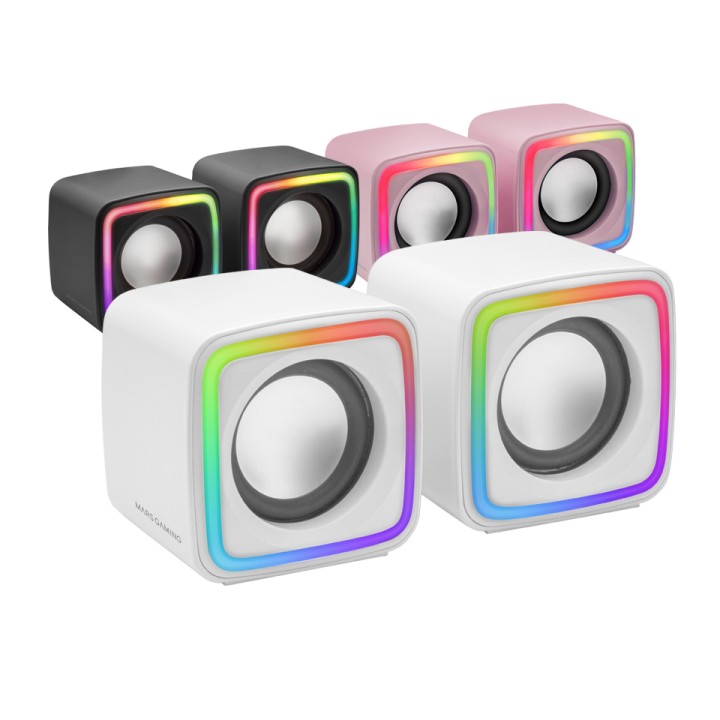 Altavoces Mars Gaming DSP 8W 2.0 USB Blancos (MSCUBEW)