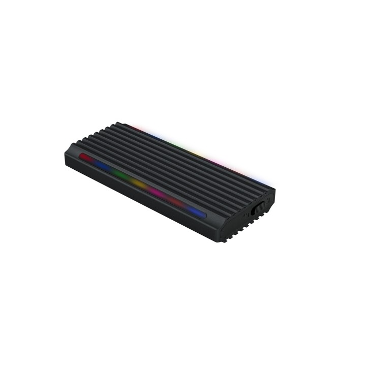 Caja TooQ SSD M.2/PCIe/SATA USB3 RGB Negra (TQE-2222B)