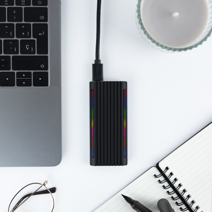 Caja TooQ SSD M.2/PCIe/SATA USB3 RGB Negra (TQE-2222B)