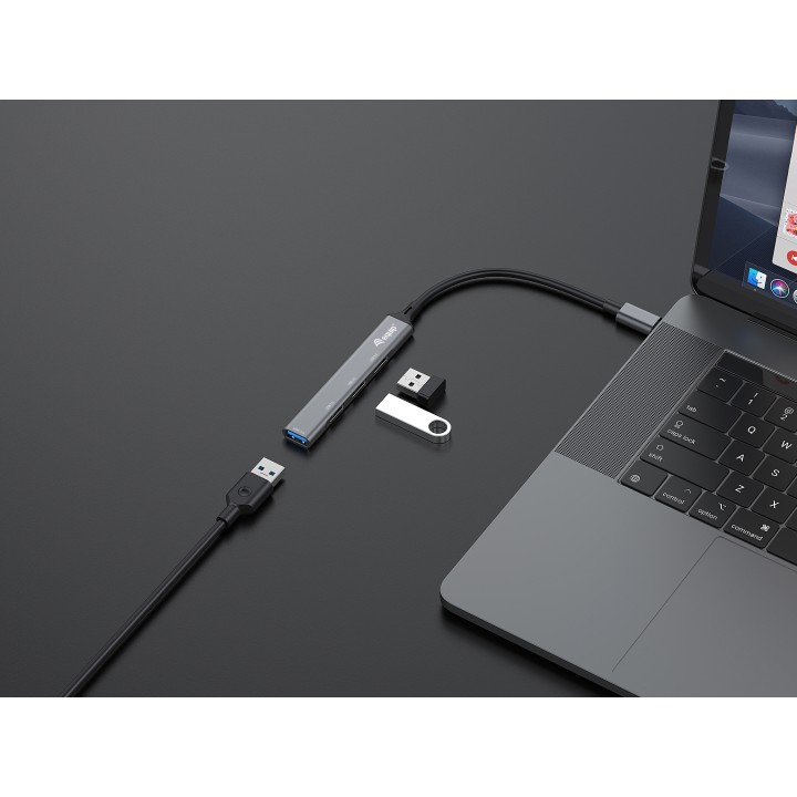 Hub EQUIP Life USB-C a 1xUSB-A 3.0 2xUSB 2.0 (EQ128961)