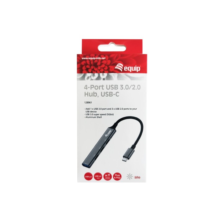 Hub EQUIP Life USB-C a 1xUSB-A 3.0 2xUSB 2.0 (EQ128961)