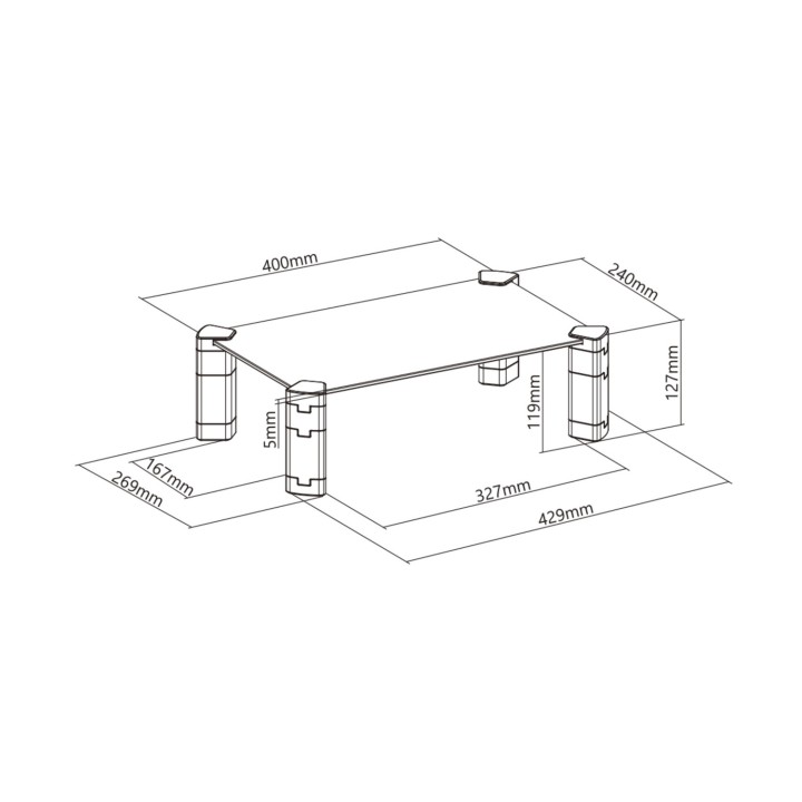 Soporte elevador AISENS Monitor hasta 20Kg (MR01C-109)