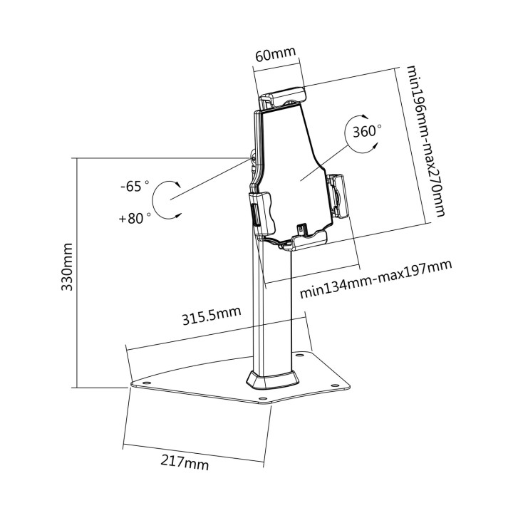 Soporte AISENS de Mesa para Tablet Negro (MS1P03-113)