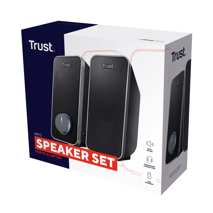 Altavoces Trust Arys 2.0 14W 3.5mm Negros (20179)