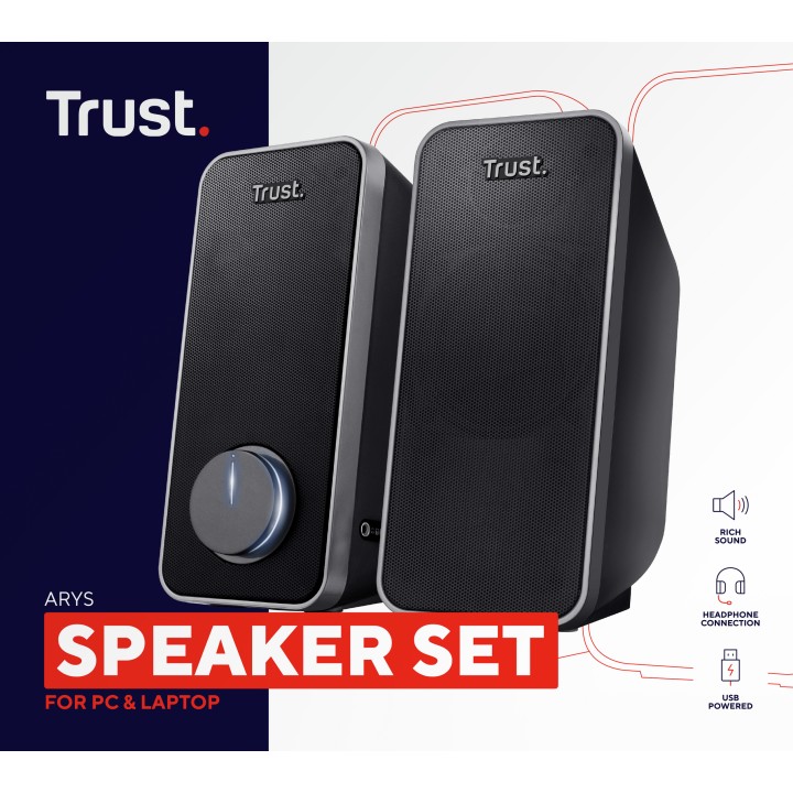 Altavoces Trust Arys 2.0 14W 3.5mm Negros (20179)