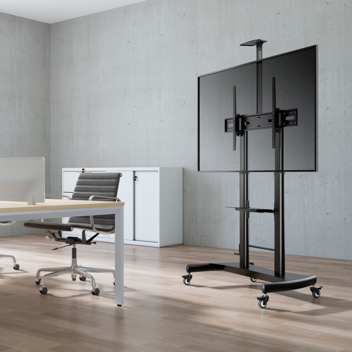 Soporte Suelo AISENS 60-100" Ruedas Negro (FT100TE-123)