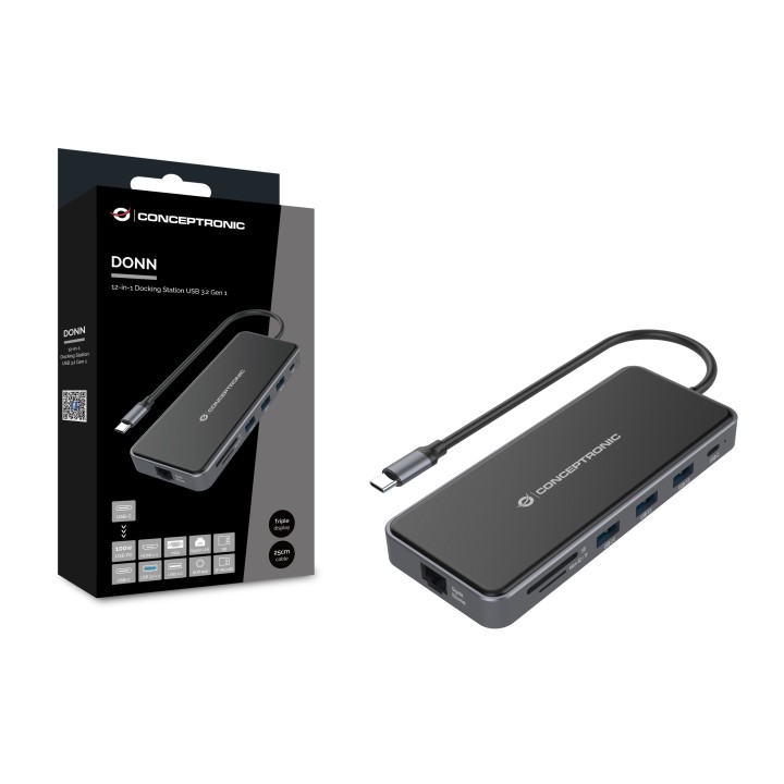 Docking CONCEPTRONIC USB-C 12en1 Gris (DONN15G)