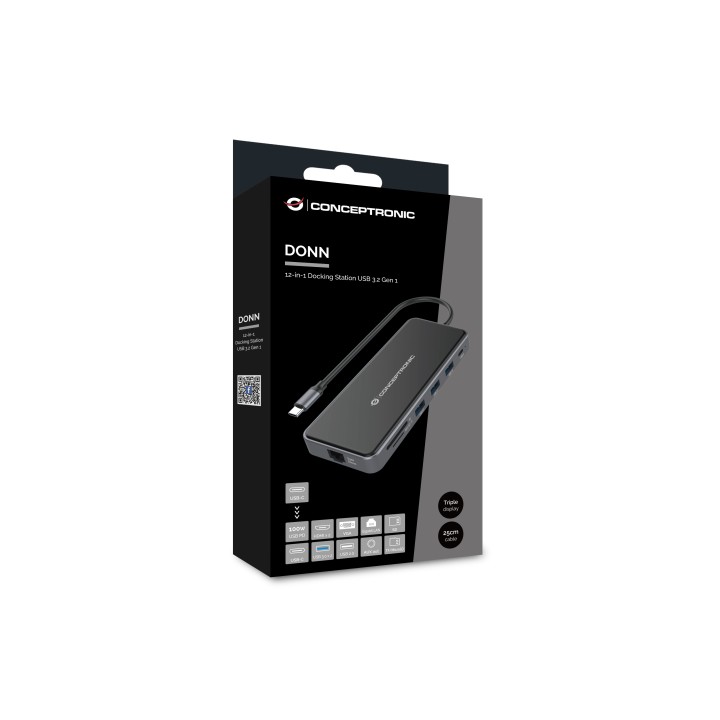 Docking CONCEPTRONIC USB-C 12en1 Gris (DONN15G)