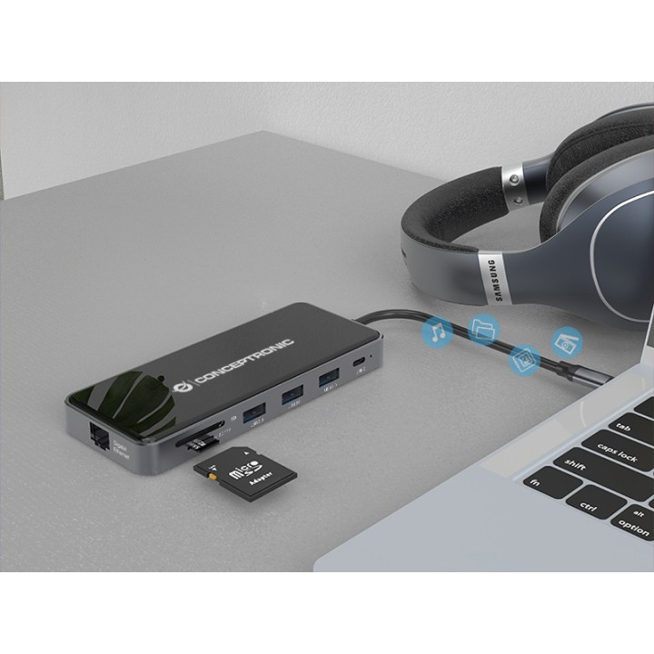 Docking CONCEPTRONIC USB-C 12en1 Gris (DONN15G)