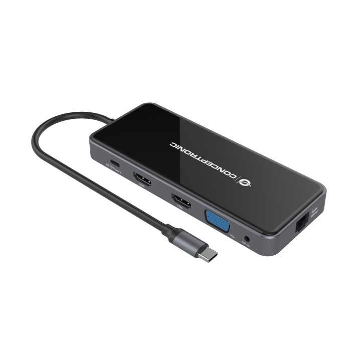 Docking CONCEPTRONIC USB-C 12en1 Gris (DONN15G)
