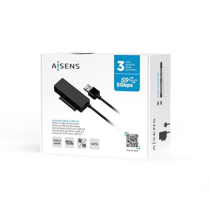Adaptador AISENS USB-A a SATA 2.5"/3.5"(ASE-35A01B)