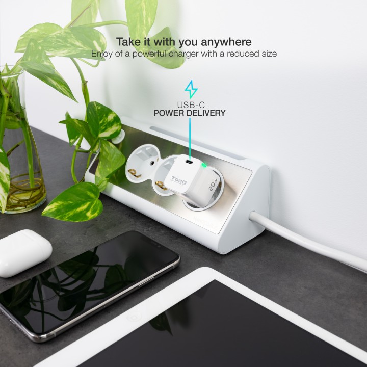 Cargador de Pared TooQ 20W 1xUSB-C Blanco (TQWC-PD20WT)