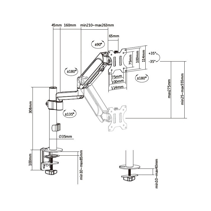 Soporte Mesa EQUIP 17"-32" Gira/Inclina 9kg (EQ650132)