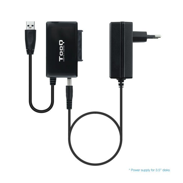 Adaptador TooQ USB-A a SATA 2.5"/3.5" Negro (TQHDA-01A)