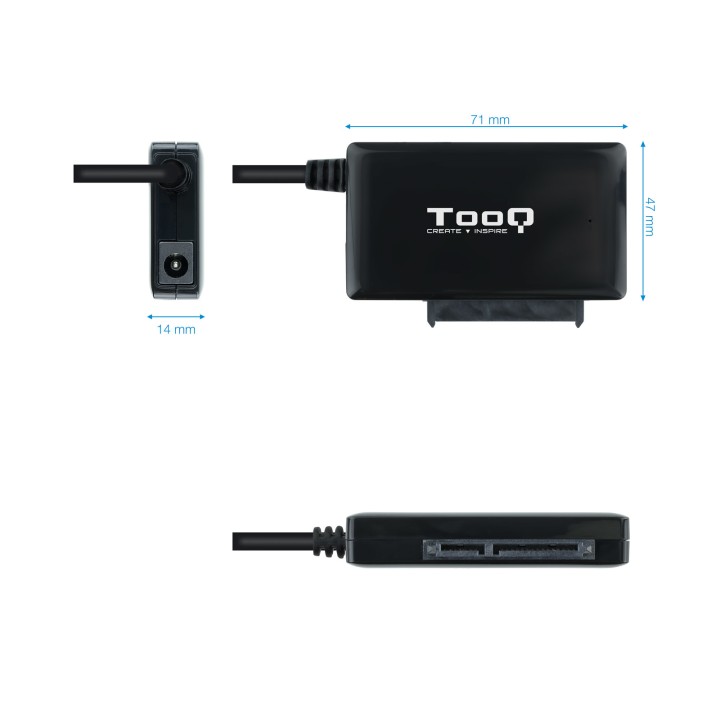 Adaptador TooQ USB-A a SATA 2.5"/3.5" Negro (TQHDA-01A)