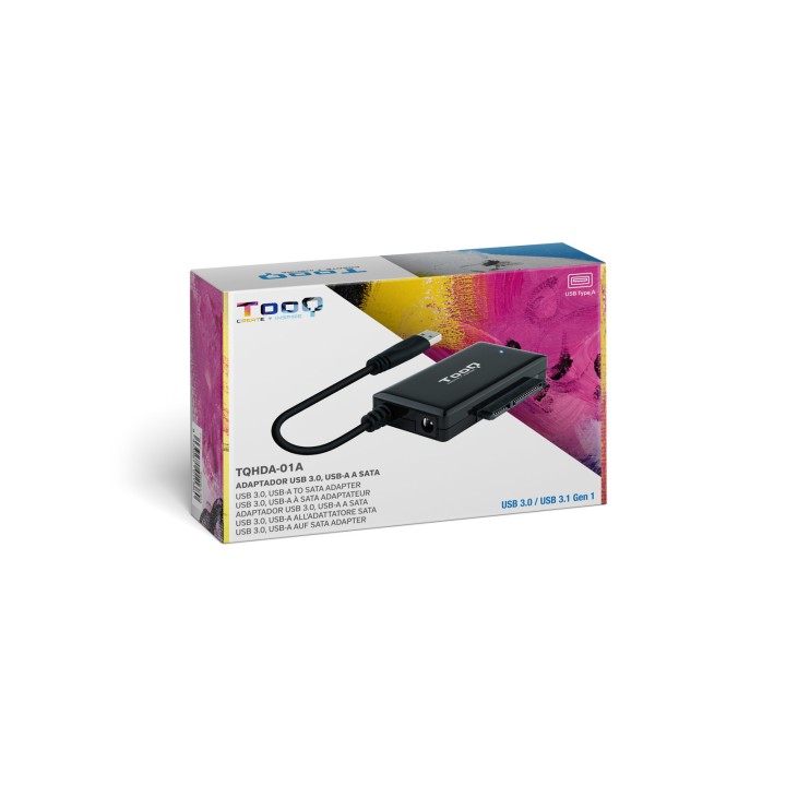 Adaptador TooQ USB-A a SATA 2.5"/3.5" Negro (TQHDA-01A)