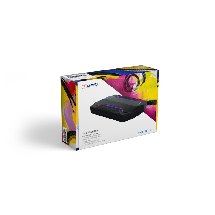 Caja TooQ SSD/HDD 2.5" SATA USB 3.0 Negra (TQE-2599RGB)