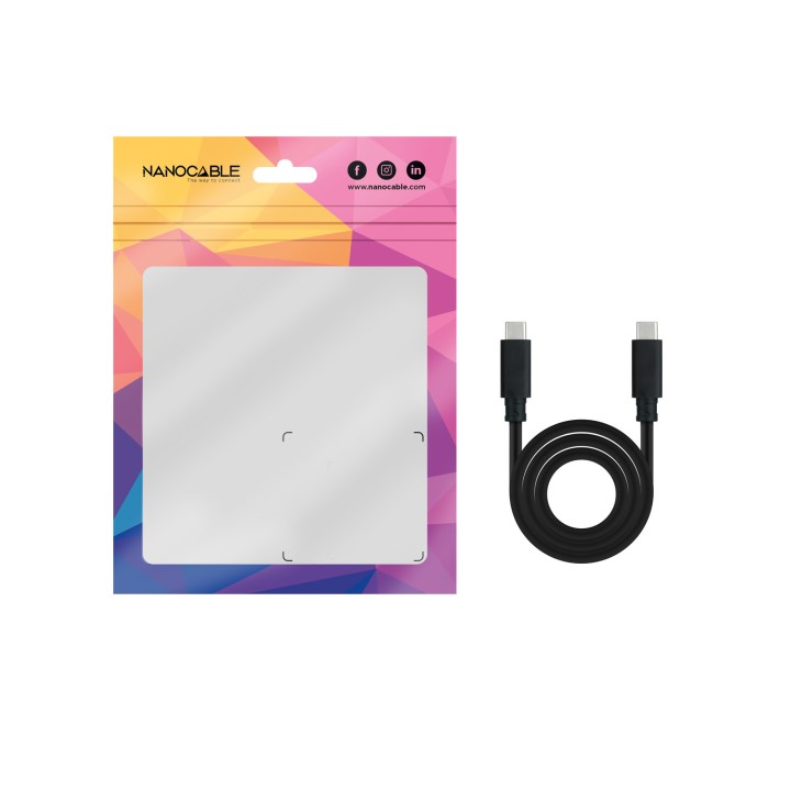 Nanocable USB-C/M USB-C/M 0.5m Gris/Negro (10.01.4100)