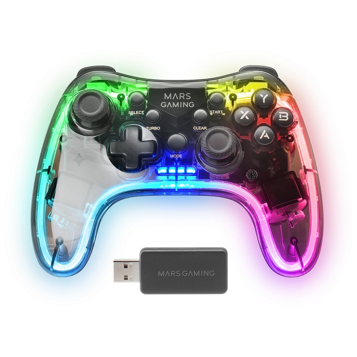 GamePad Mars Gaming RGB Inalámbrico RF Negro (MGP24)